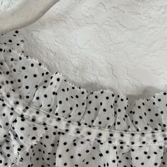 LOFT Ruffle Trim Polka Dot Blouse - Picture 3 of 5
